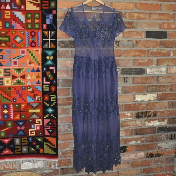 ASOS SHEER Lace Short Sleeve Maxi Dress EUR 38, US 8 - Picture 9 of 13